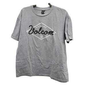 Volcom Men's Gray Basic White‎ Diamond Logo Skater Graphic Tee Unisex Adult L